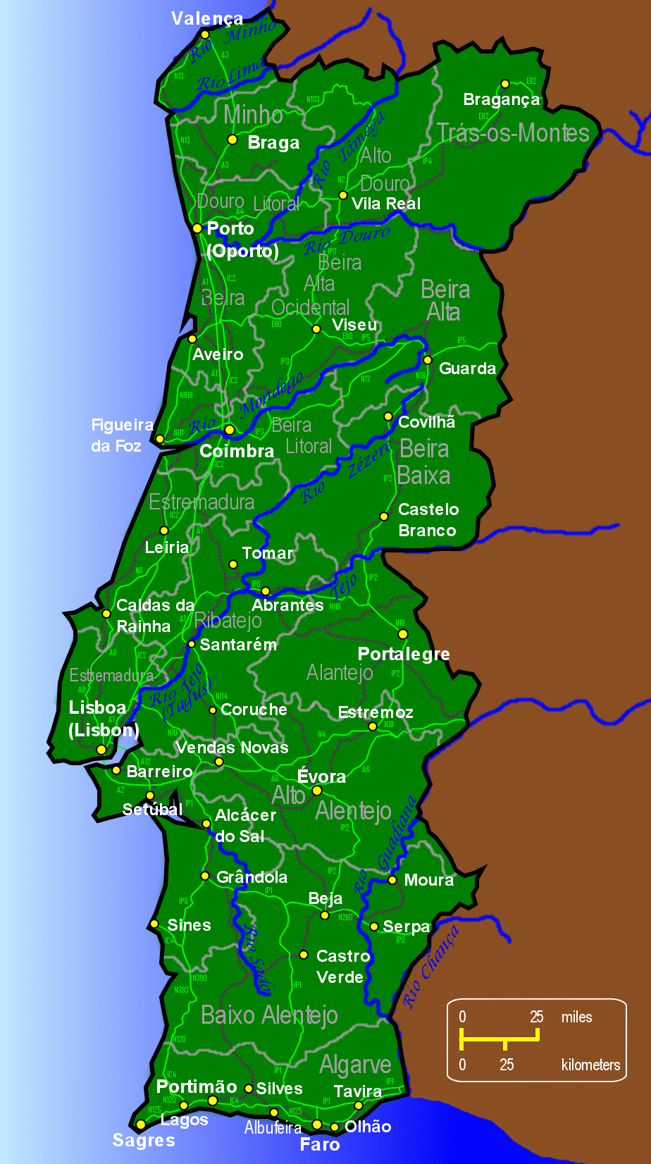 Map of Portugal